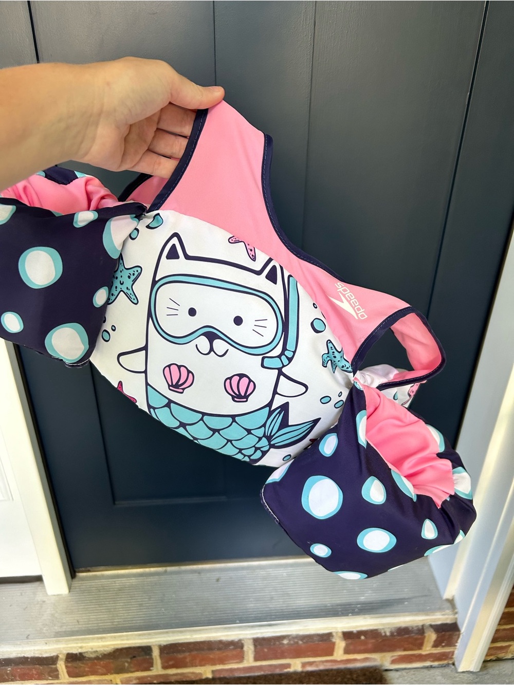 Speedo Kids Pink & Navy Mermaid Cat Puddle Jumper